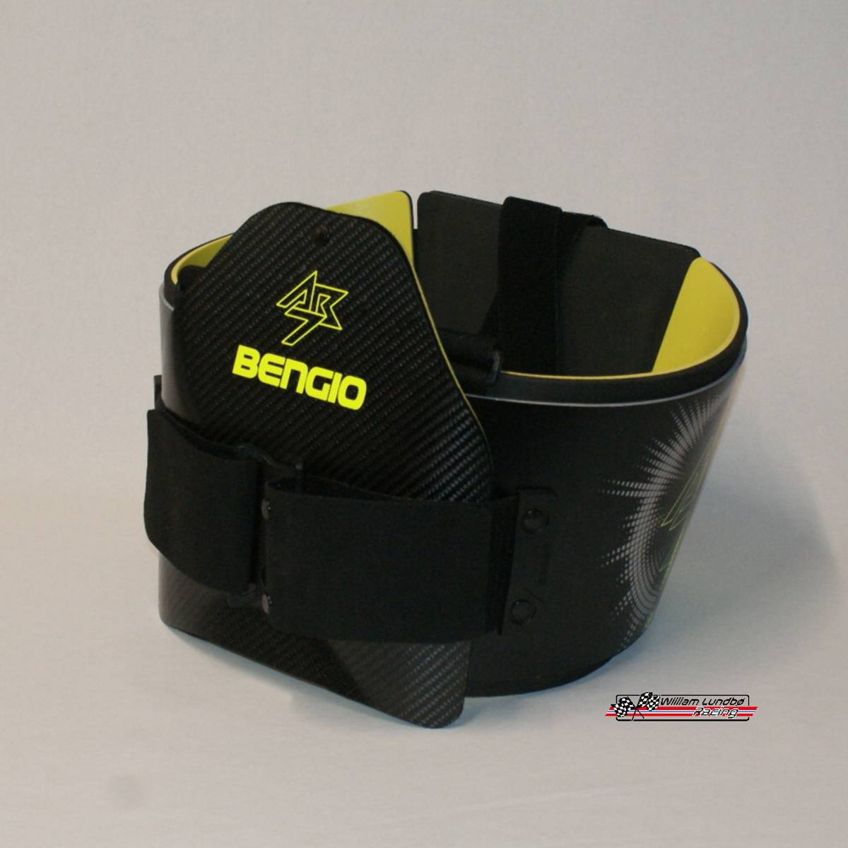 Bengio AB7 ribbvest CIK-FIA godkjent, Sort/Gul